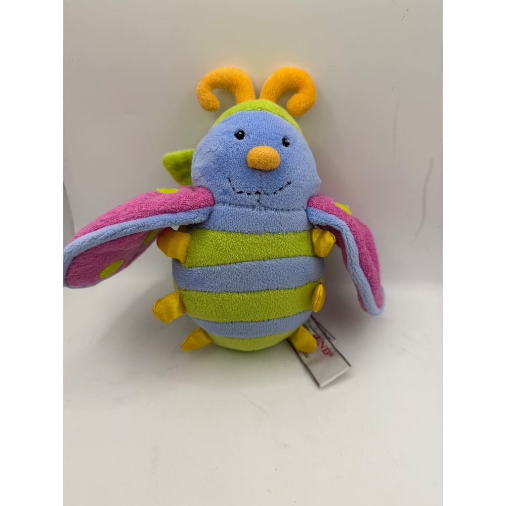 Gund Baby Butterfly Plush Rattle Crinkle Stroller Toy Blue‎ Green Pink 45658